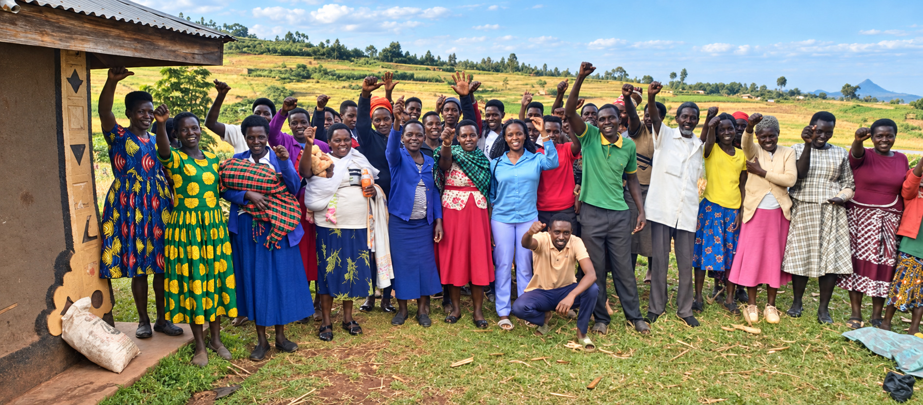 Community members participating in RVI Uganda programs