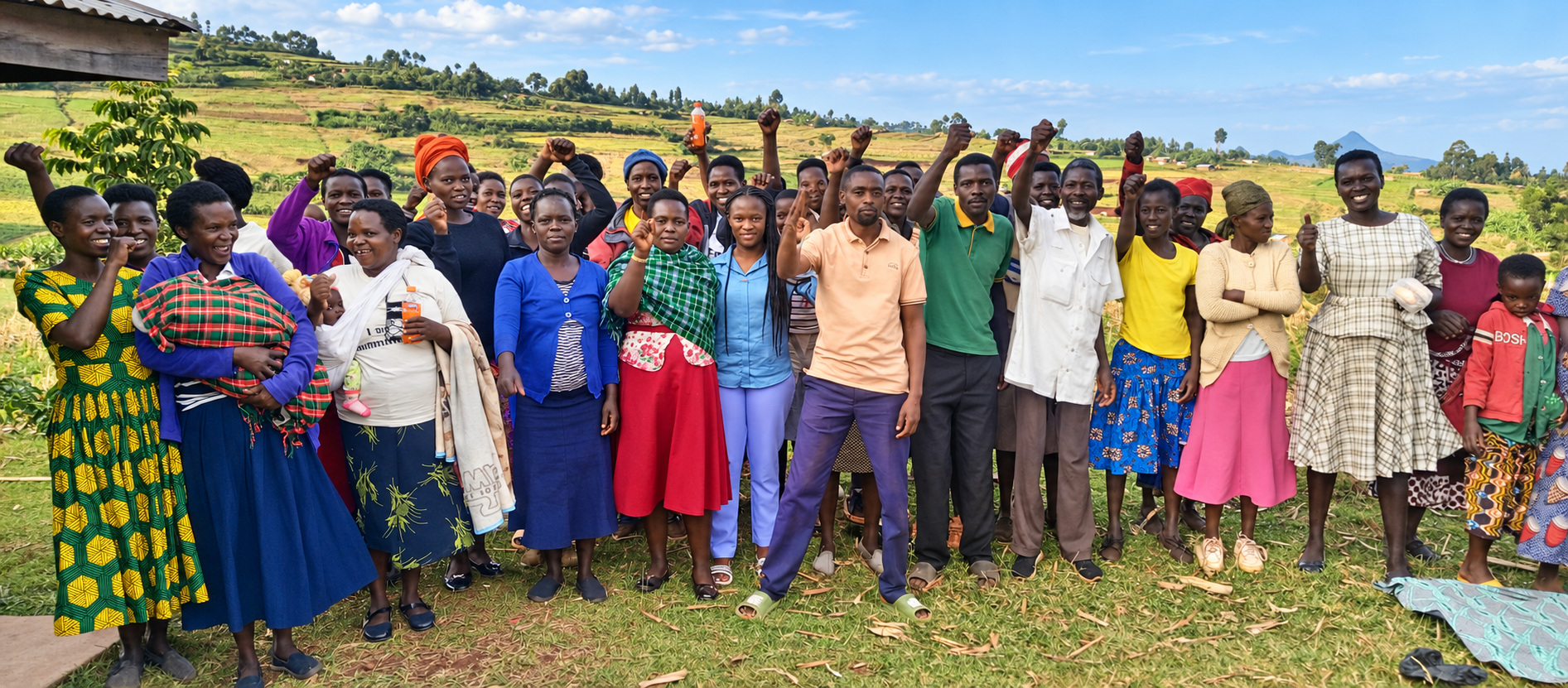Community members participating in RVI Uganda programs